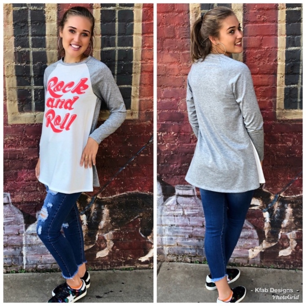 Rock n roll oversized baseball tee - Picture 2 of 3